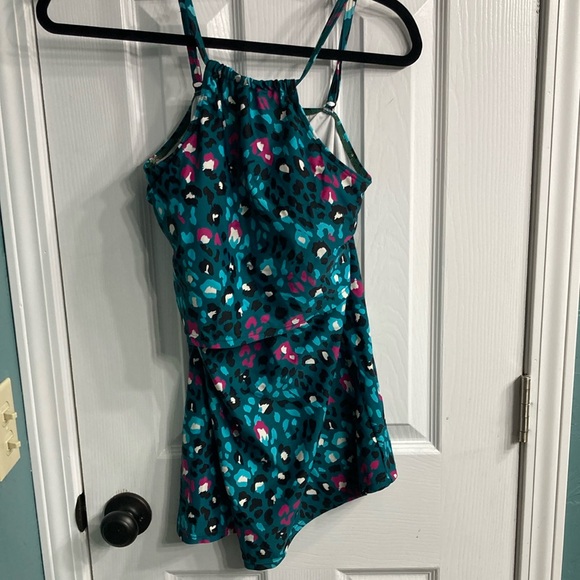 Latched Mama Other - Latched Mama Stylish Teal Leopard Print Swim Top